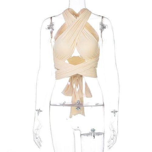 Women Sexy Halter Cross Bandage Tops - VirtuousWares:Global