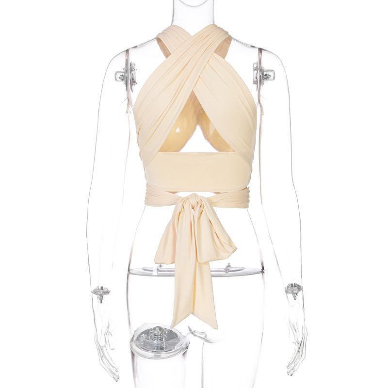 Women Sexy Halter Cross Bandage Tops - VirtuousWares:Global