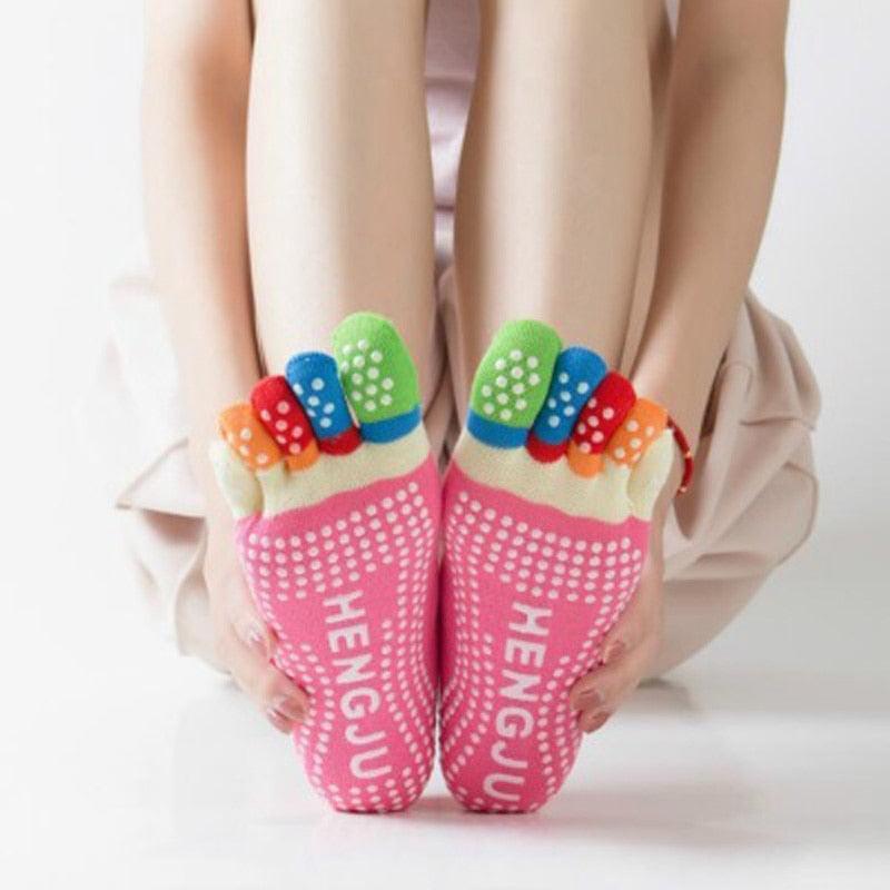 Women Sports Yoga Socks Anti slip Five Fingers - VirtuousWares:Global