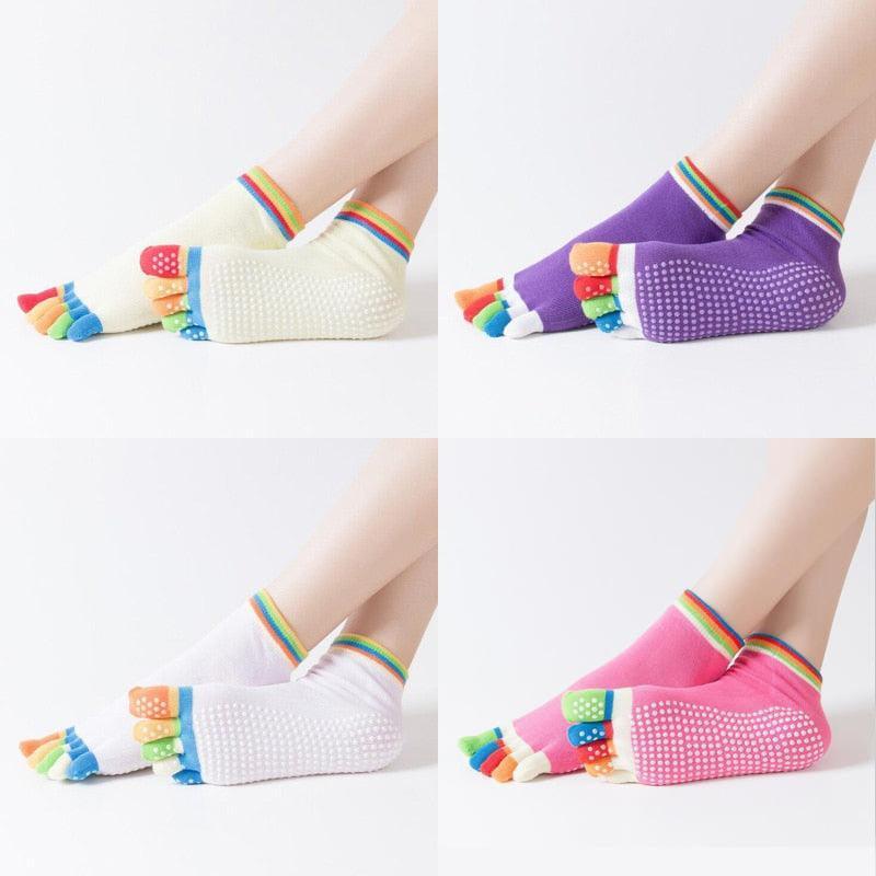 Women Sports Yoga Socks Anti slip Five Fingers - VirtuousWares:Global