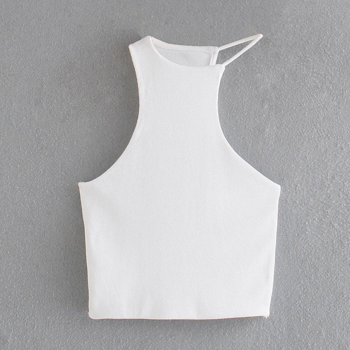Women Summer Knitted Top Asymmetric Fashion Design Casual Sexy Chic - VirtuousWares:Global