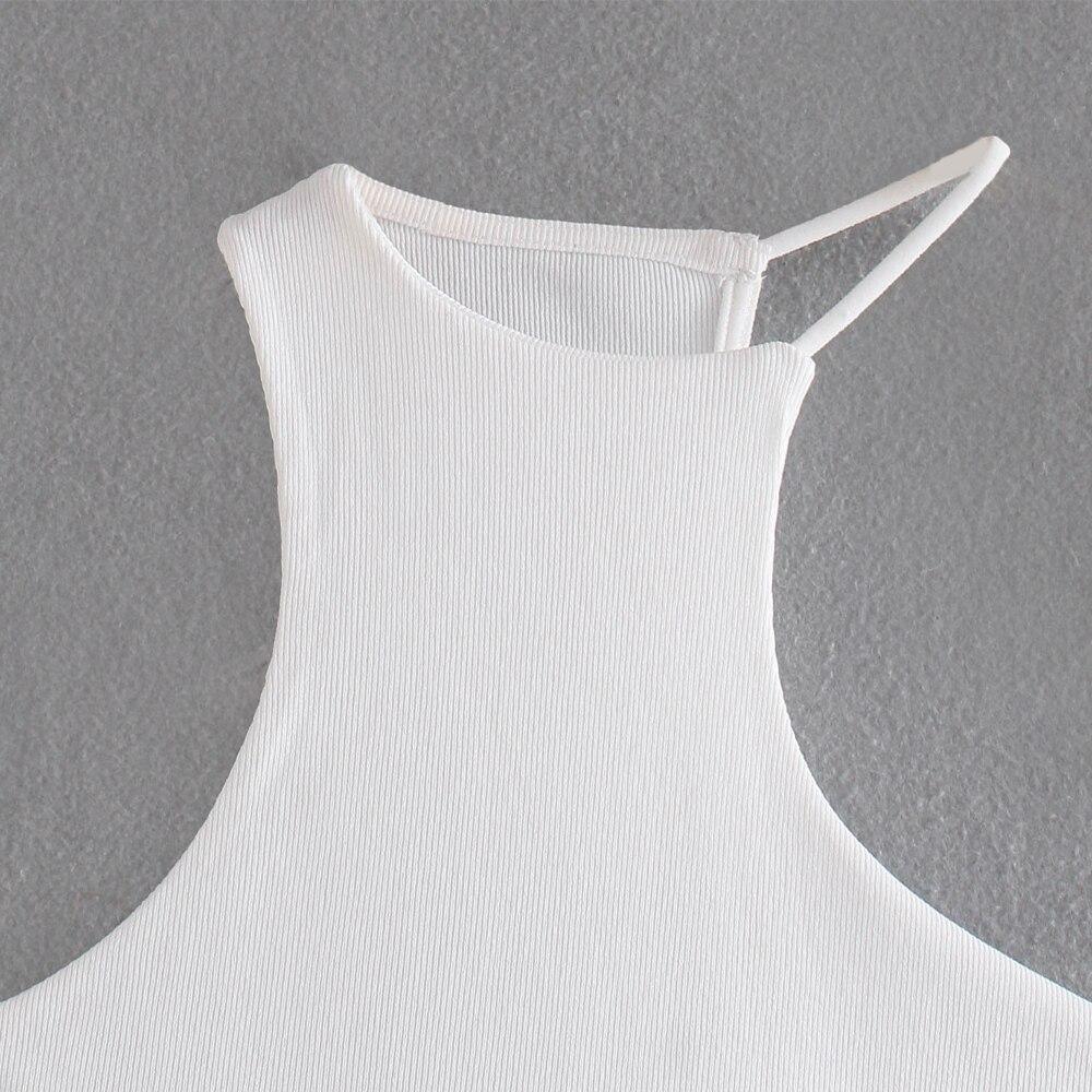 Women Summer Knitted Top Asymmetric Fashion Design Casual Sexy Chic - VirtuousWares:Global