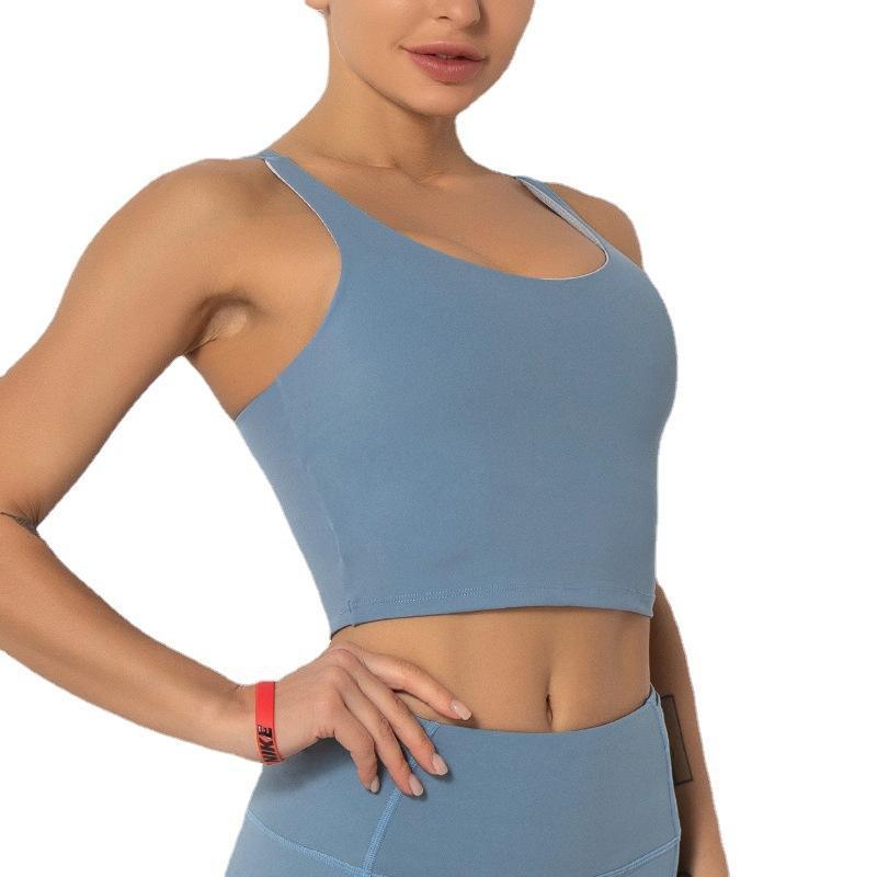 Women Wirefree Removable Cups Longline Yoga Sports Vest - VirtuousWares:Global