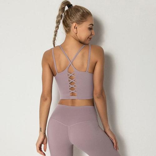 Women Wirefree Removable Cups Longline Yoga Sports Vest - VirtuousWares:Global