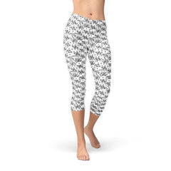 Womens Black and White Dice Capri Leggings - VirtuousWares:Global