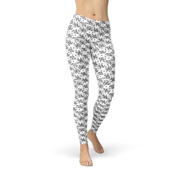 Womens Black and White Dice Leggings - VirtuousWares:Global