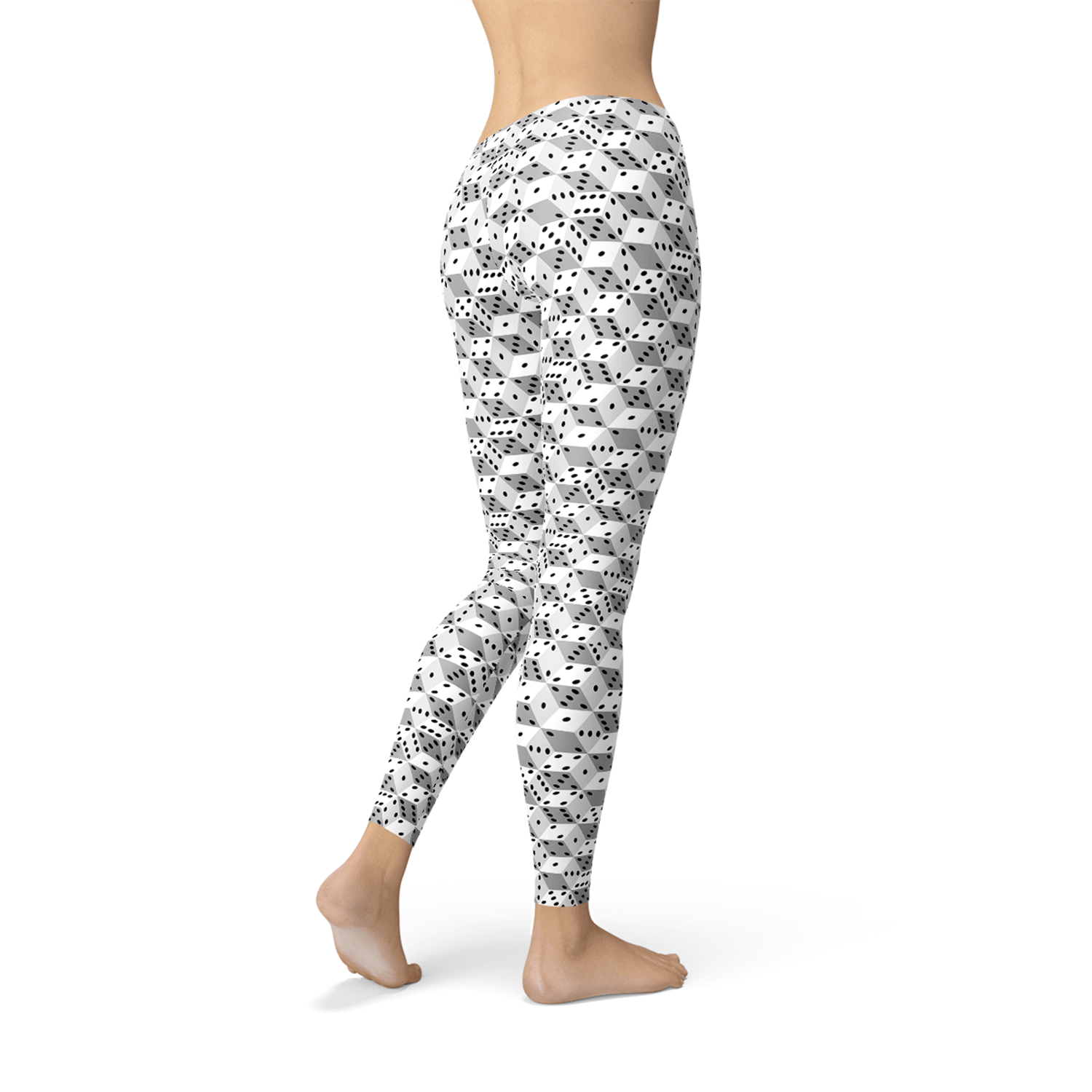 Womens Black and White Dice Leggings - VirtuousWares:Global