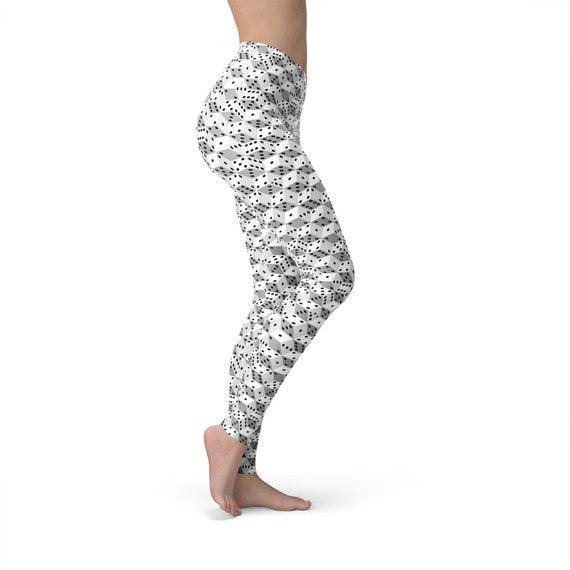 Womens Black and White Dice Leggings - VirtuousWares:Global