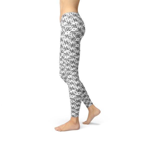 Womens Black and White Dice Leggings - VirtuousWares:Global