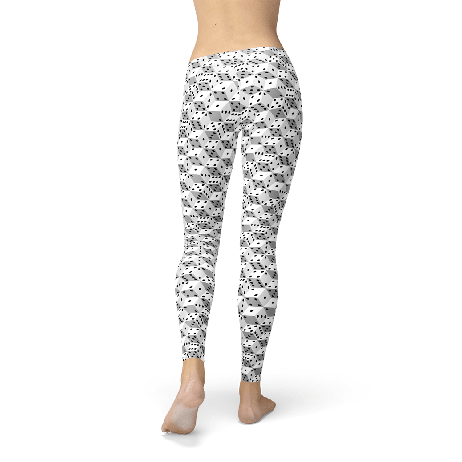 Womens Black and White Dice Leggings - VirtuousWares:Global