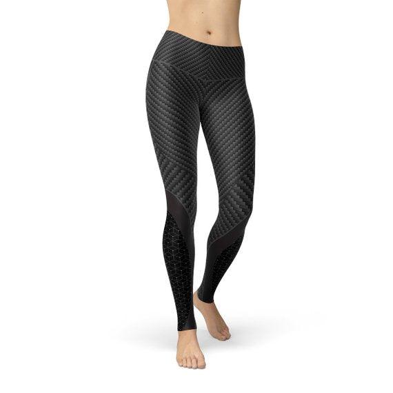 Womens Carbon Fiber Sports Leggings - VirtuousWares:Global