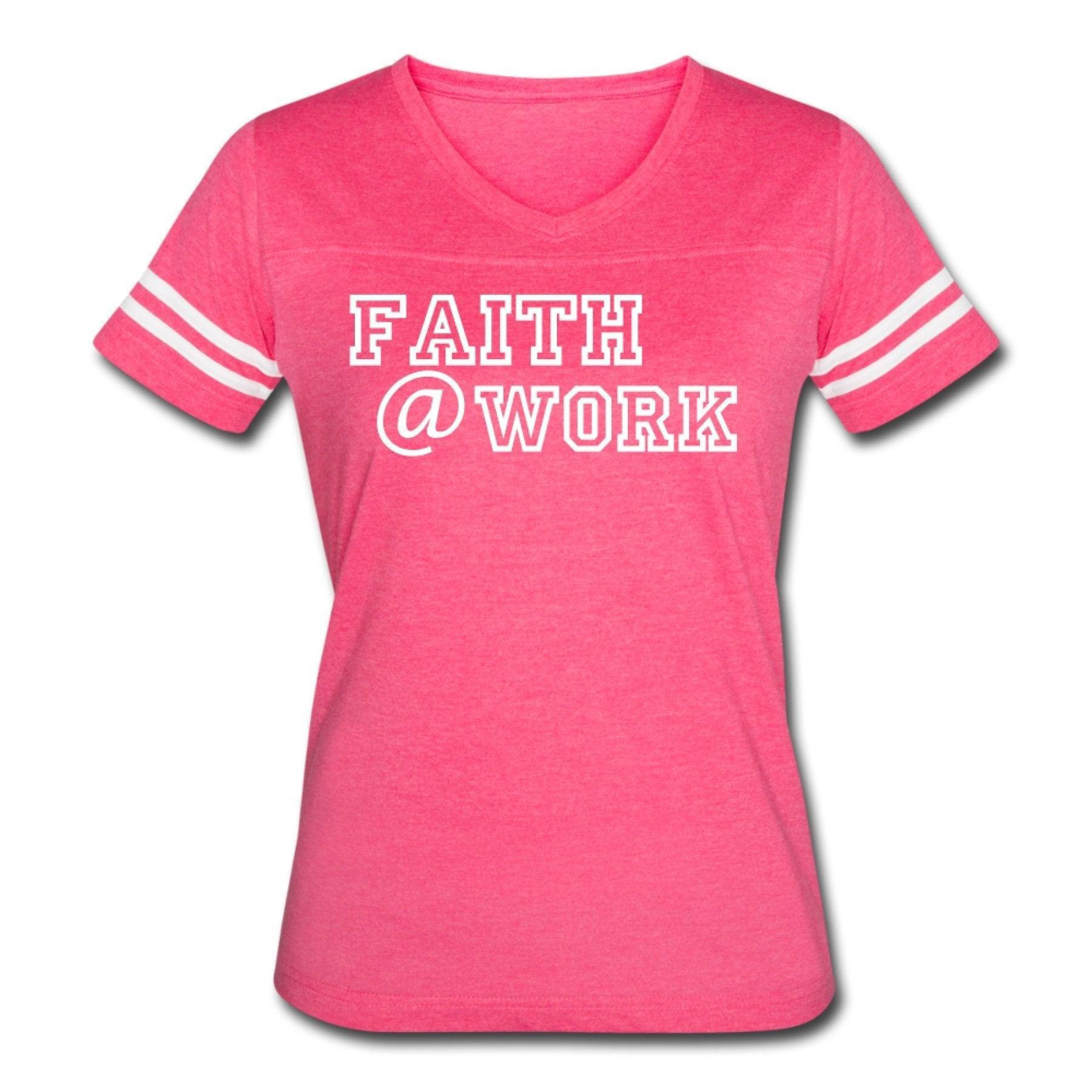 Womens Graphic Vintage Tee, Faith At Work Sport T-shirt - VirtuousWares:Global