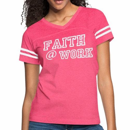 Womens Graphic Vintage Tee, Faith At Work Sport T-shirt - VirtuousWares:Global