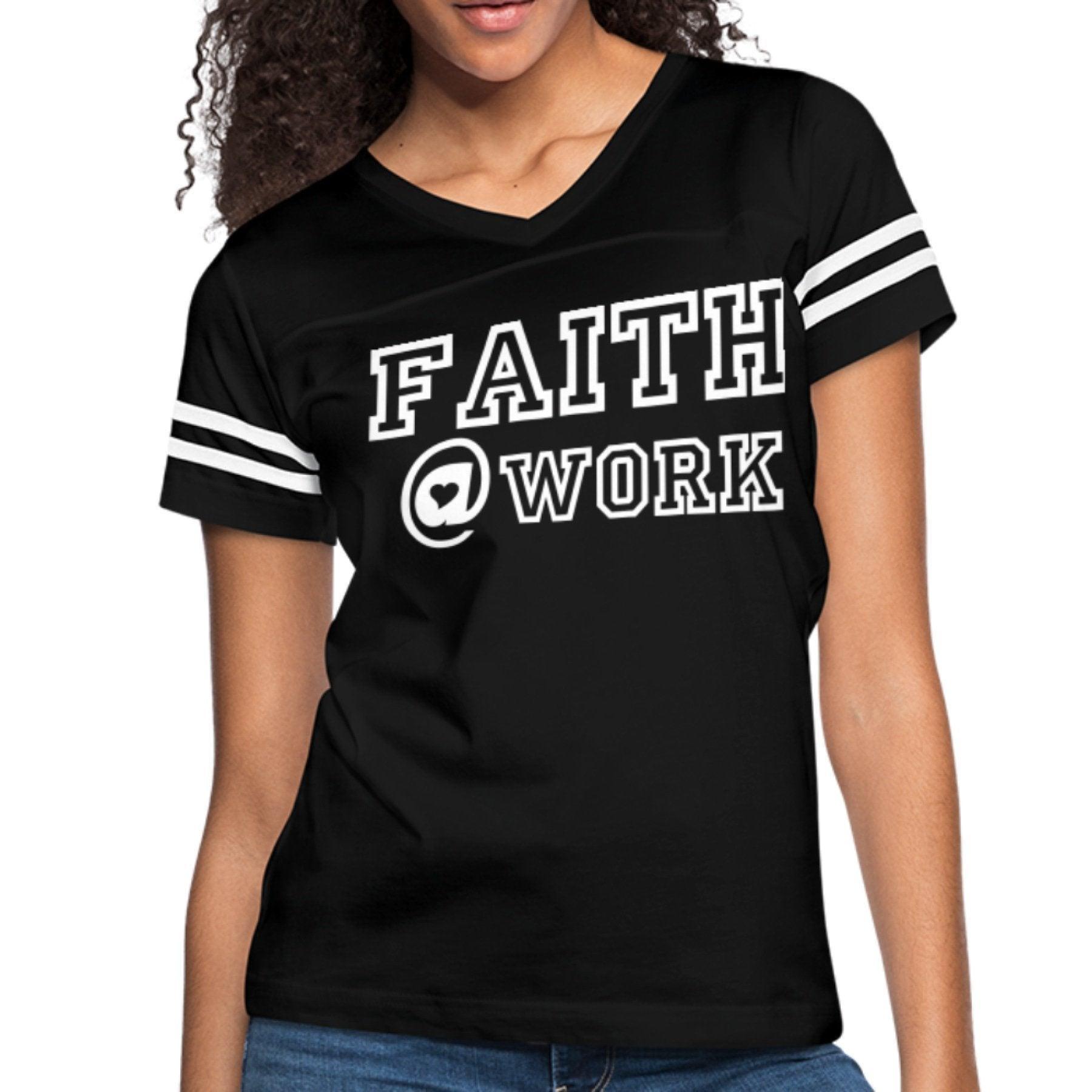 Womens Graphic Vintage Tee, Faith @ Work Sport T-shirt - VirtuousWares:Global