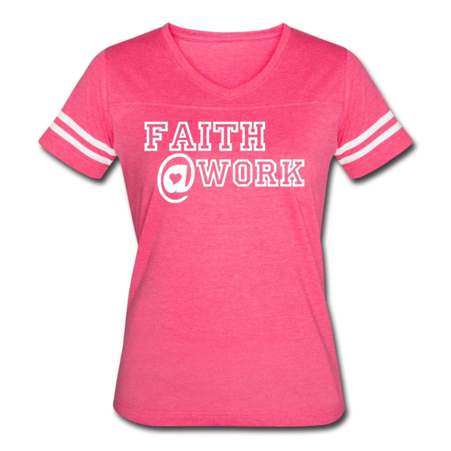 Womens Graphic Vintage Tee, Faith @ Work Sport T-shirt - VirtuousWares:Global