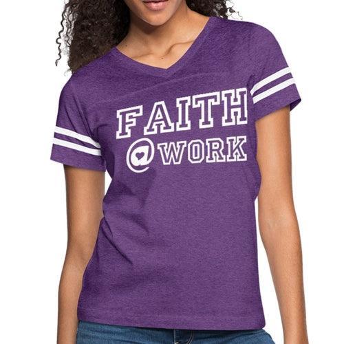 Womens Graphic Vintage Tee, Faith @ Work Sport T-shirt - VirtuousWares:Global