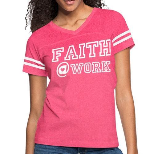 Womens Graphic Vintage Tee, Faith @ Work Sport T-shirt - VirtuousWares:Global