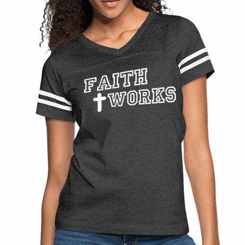 Womens Graphic Vintage Tee, Faith Works Sport T-shirt - VirtuousWares:Global