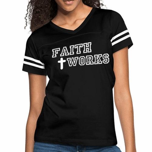 Womens Graphic Vintage Tee, Faith Works Sport T-shirt - VirtuousWares:Global