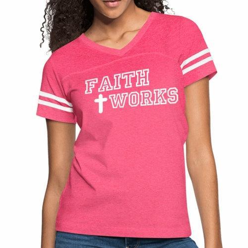 Womens Graphic Vintage Tee, Faith Works Sport T-shirt - VirtuousWares:Global