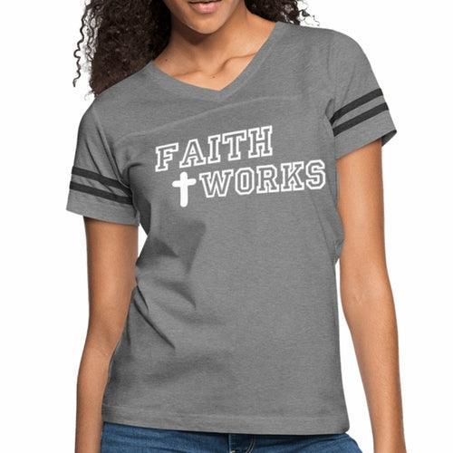 Womens Graphic Vintage Tee, Faith Works Sport T-shirt - VirtuousWares:Global