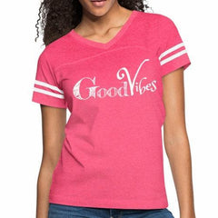 Womens Graphic Vintage Tee, Good Vibes Sport T-shirt - VirtuousWares:Global