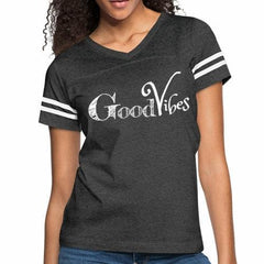 Womens Graphic Vintage Tee, Good Vibes Sport T-shirt - VirtuousWares:Global