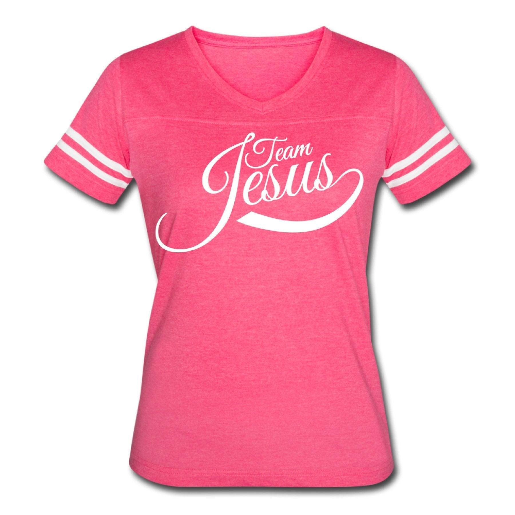 Womens Graphic Vintage Tee, Team Jesus Sport T-shirt - VirtuousWares:Global