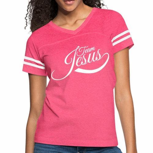 Womens Graphic Vintage Tee, Team Jesus Sport T-shirt - VirtuousWares:Global