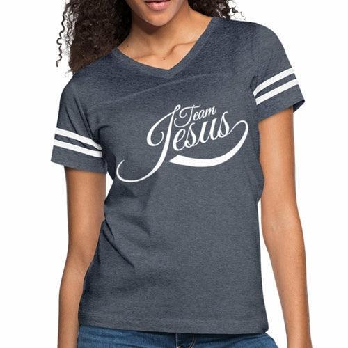 Womens Graphic Vintage Tee, Team Jesus Sport T-shirt - VirtuousWares:Global