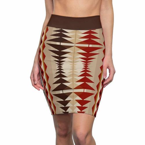 Womens Mini Skirt, High Waisted /multicolor Brown Pencil Skirt - VirtuousWares:Global