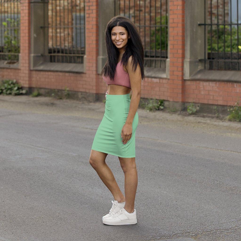 Womens Mint Green Pencil Skirt - VirtuousWares:Global