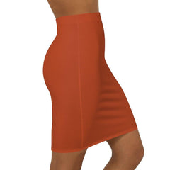 Womens Pencil Skirt, Rust Stretch Mini - VirtuousWares:Global