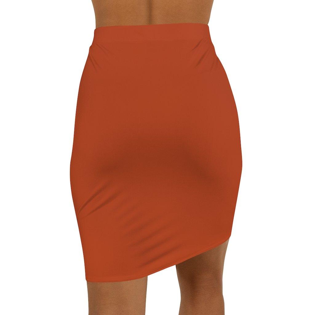 Womens Pencil Skirt, Rust Stretch Mini - VirtuousWares:Global