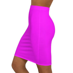 Womens Pencil Stretch Mini Skirt, Magenta Pink - VirtuousWares:Global