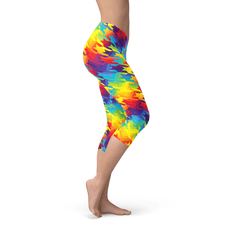 Womens Rainbow Houndstooth Capri Leggings - VirtuousWares:Global