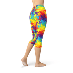 Womens Rainbow Houndstooth Capri Leggings - VirtuousWares:Global