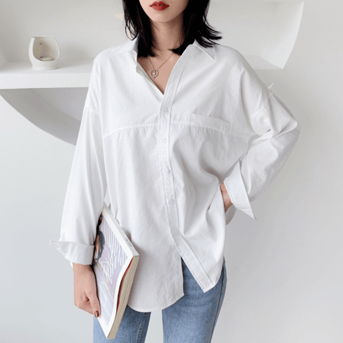 Womens Relaxed Fit Longline Shirt - VirtuousWares:Global