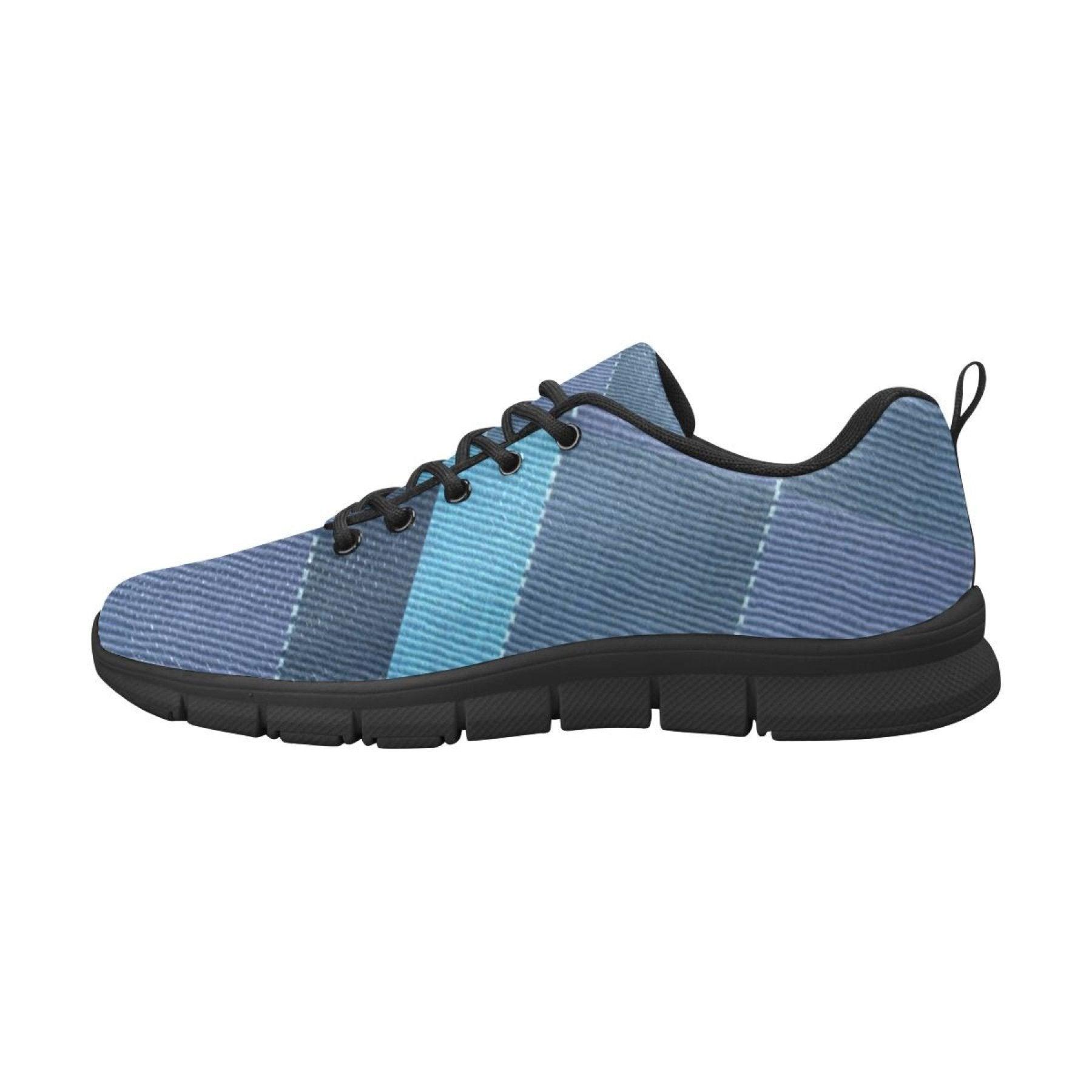 Womens Sneakers, Denim Blue Illustration Running Shoes - VirtuousWares:Global