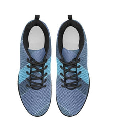 Womens Sneakers, Denim Blue Illustration Running Shoes - VirtuousWares:Global