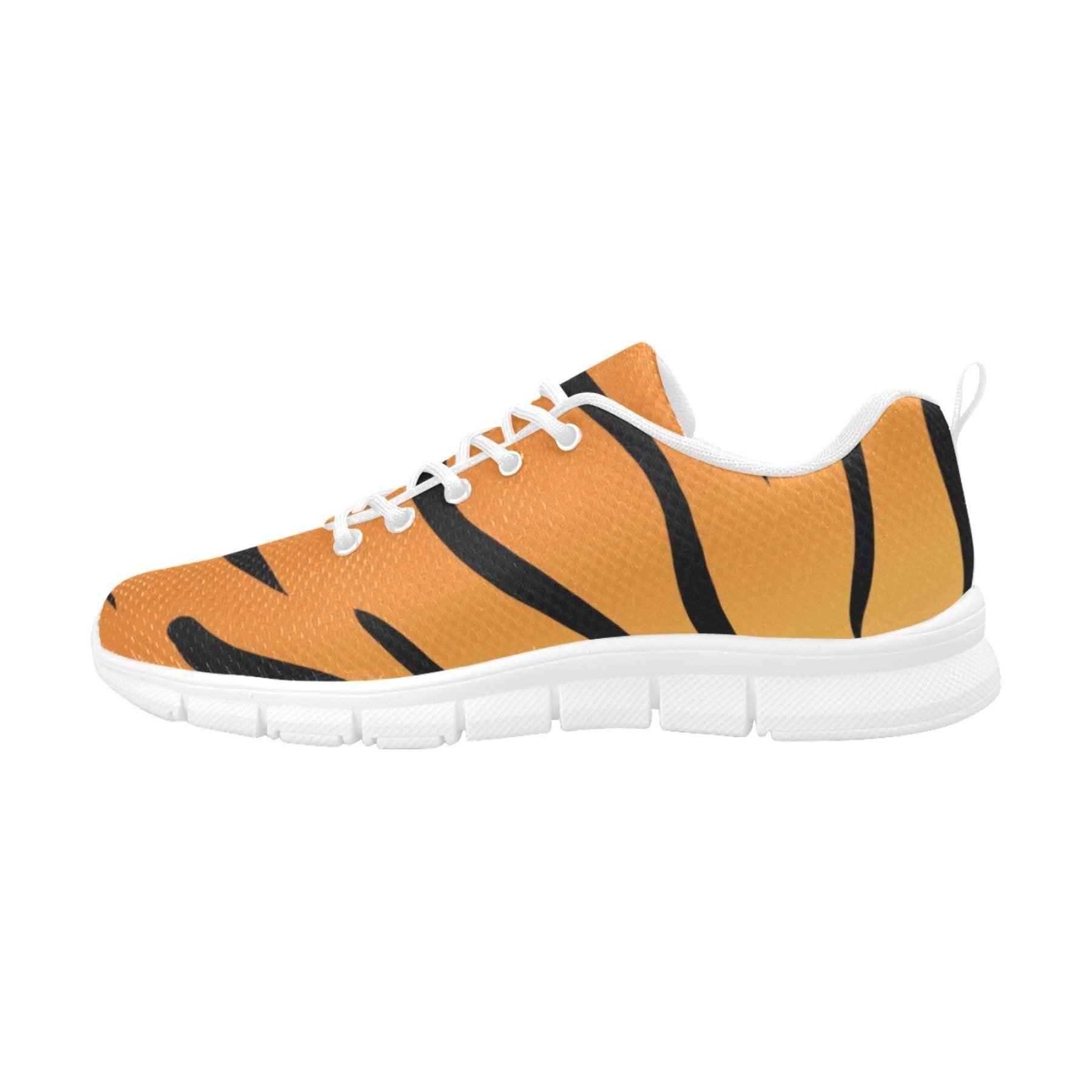 Womens Sneakers, Orange And Black Tiger Striped Running Shoes - VirtuousWares:Global