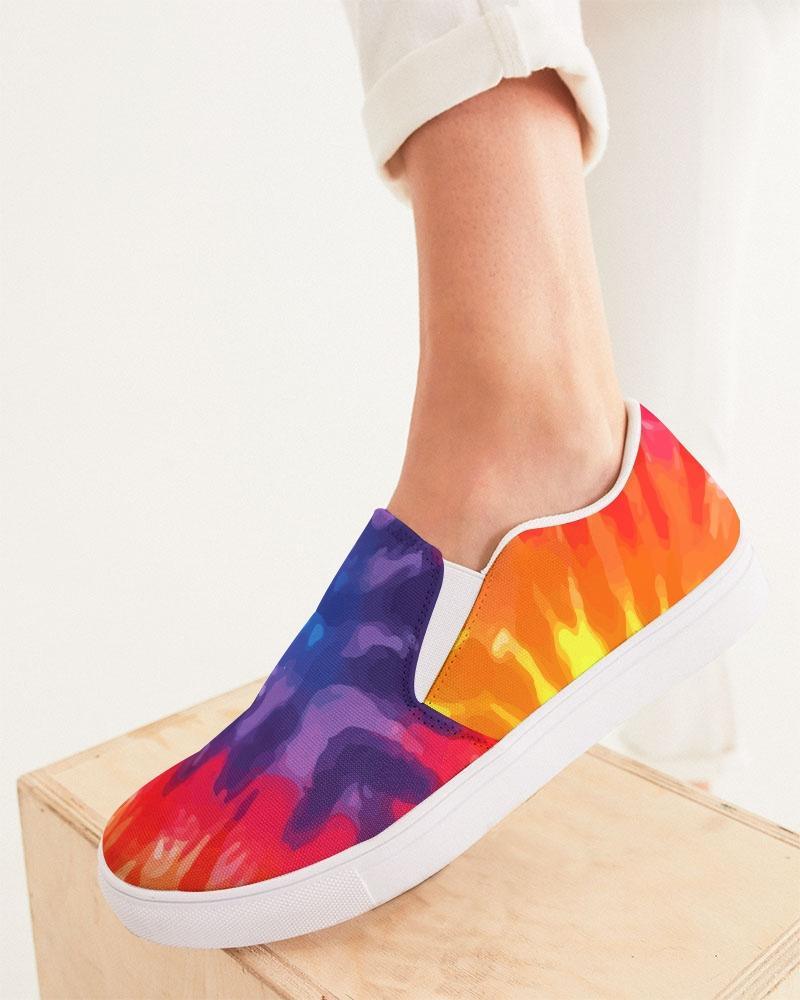 Womens Sneakers - Peace & Love Tie-dye Style Low Top Slip-on Canvas - VirtuousWares:Global