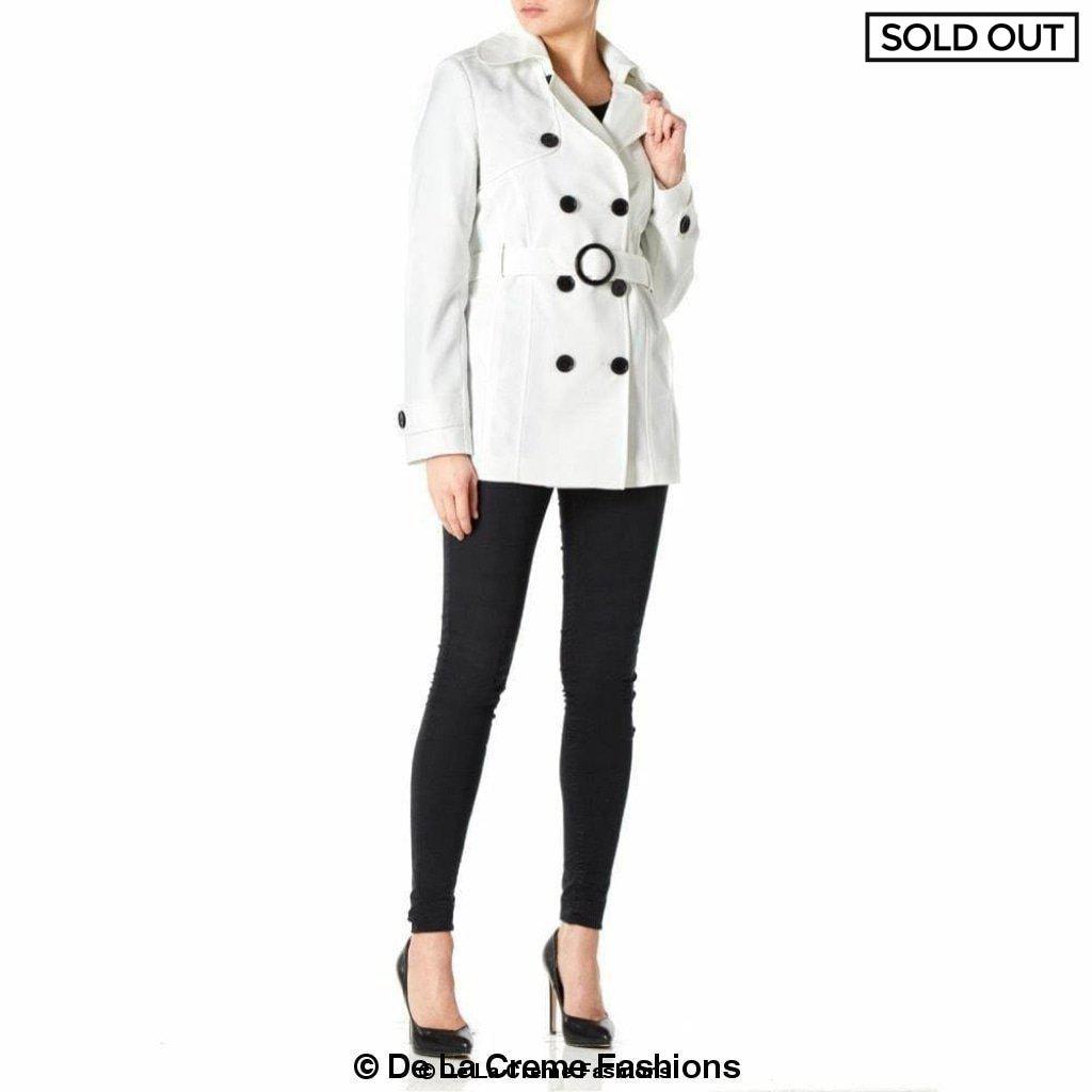 Womens Spring/Summer Double Breasted Short Belted Coat (1710-SP) - VirtuousWares:Global