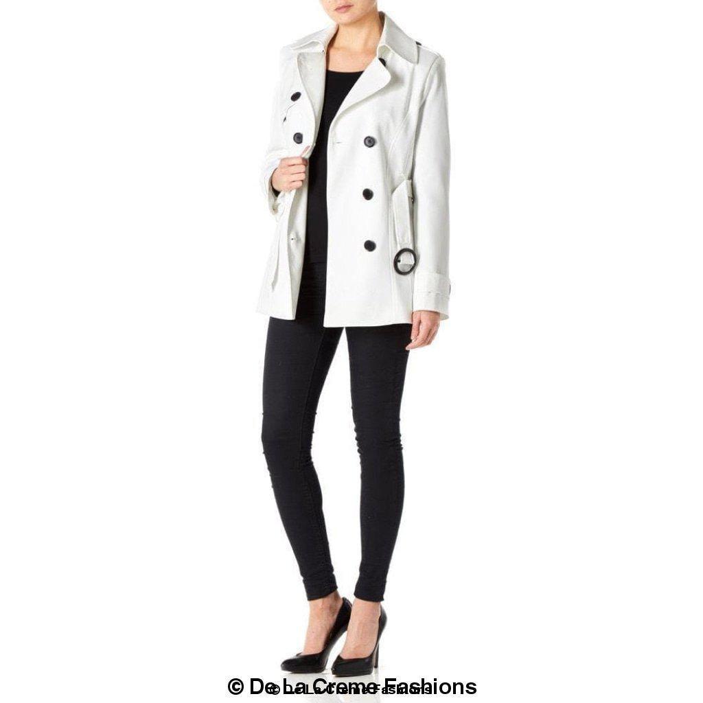 Womens Spring/Summer Double Breasted Short Belted Coat (1710-SP) - VirtuousWares:Global