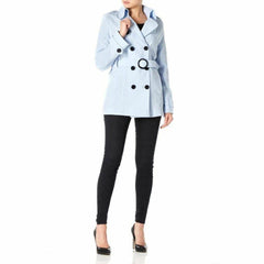 Womens Spring/Summer Double Breasted Short Belted Coat (1710-SP) - VirtuousWares:Global