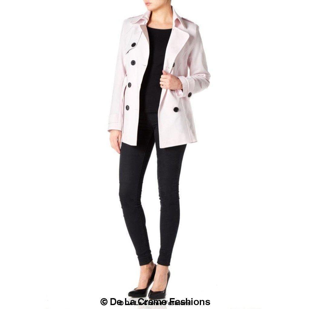 Womens Spring/Summer Double Breasted Short Belted Coat (1710-SP) - VirtuousWares:Global