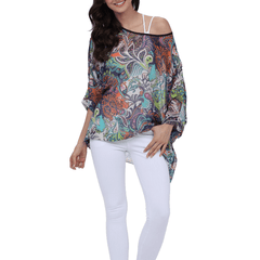 Womens Summer Floral Beach Tunic Top - VirtuousWares:Global