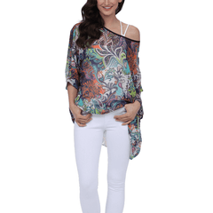 Womens Summer Floral Beach Tunic Top - VirtuousWares:Global