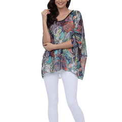 Womens Summer Floral Beach Tunic Top - VirtuousWares:Global