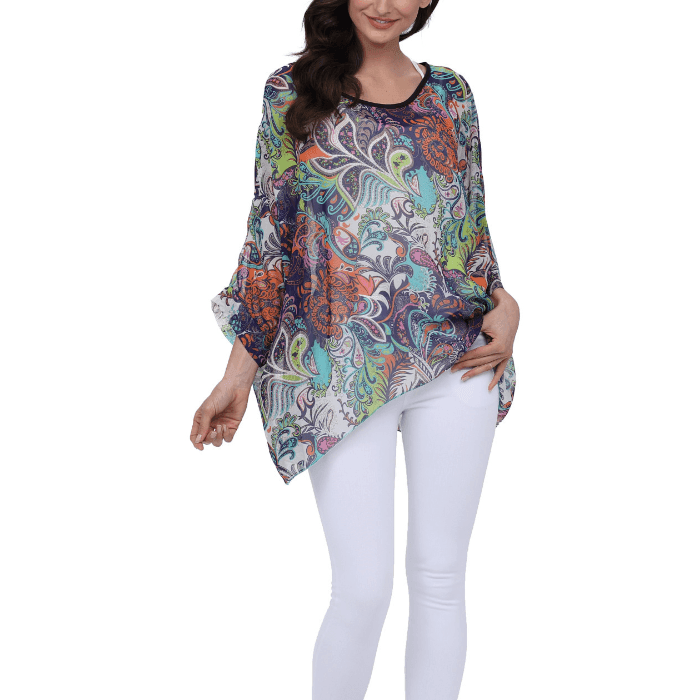 Womens Summer Floral Beach Tunic Top - VirtuousWares:Global